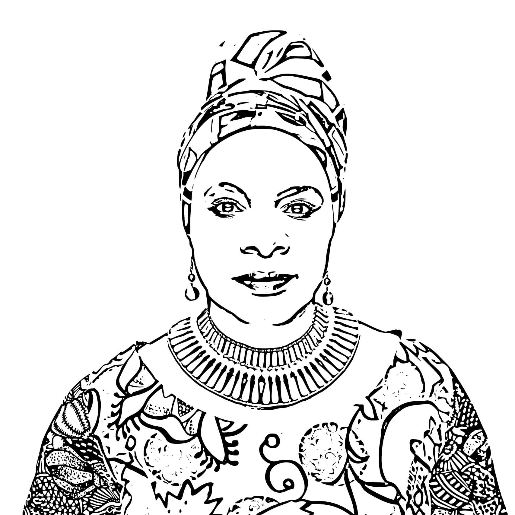 Angélique Kidjo coloring page