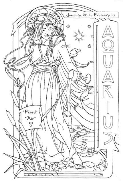 Aquarius Free Printable coloring page