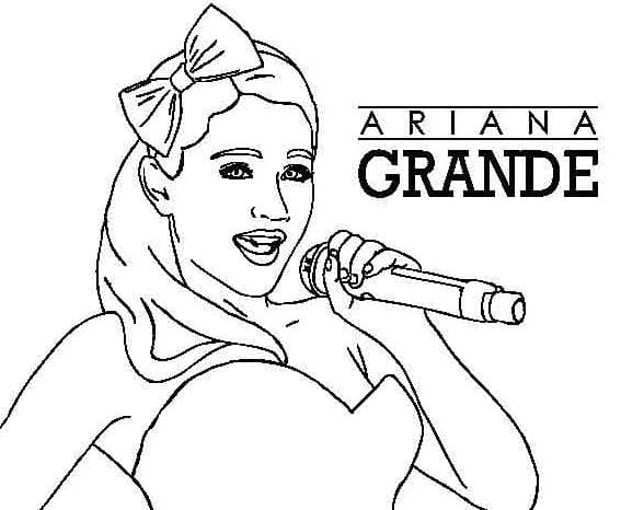 Ariana Grande is Singing coloring page