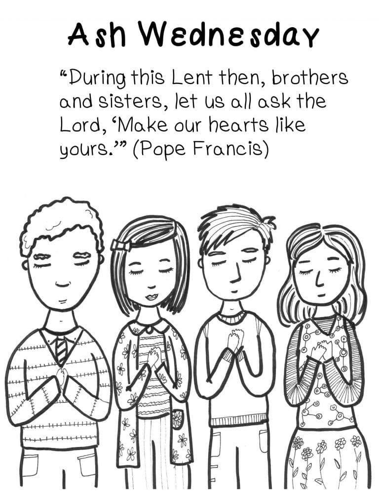 Ash Wednesday Wishes coloring page