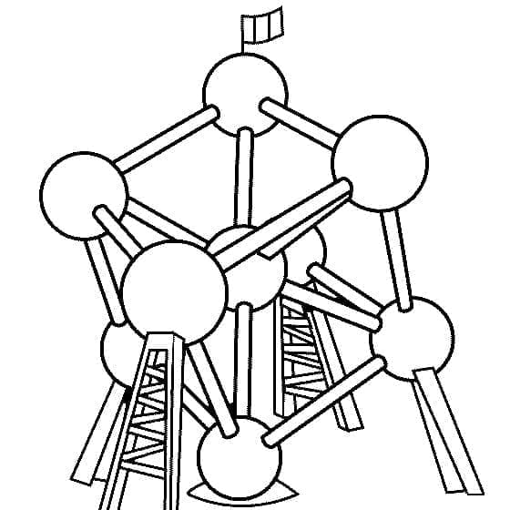 Atomium coloring page