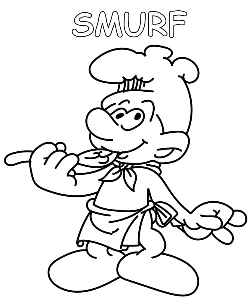 Baker Smurf from The Smurfs coloring page