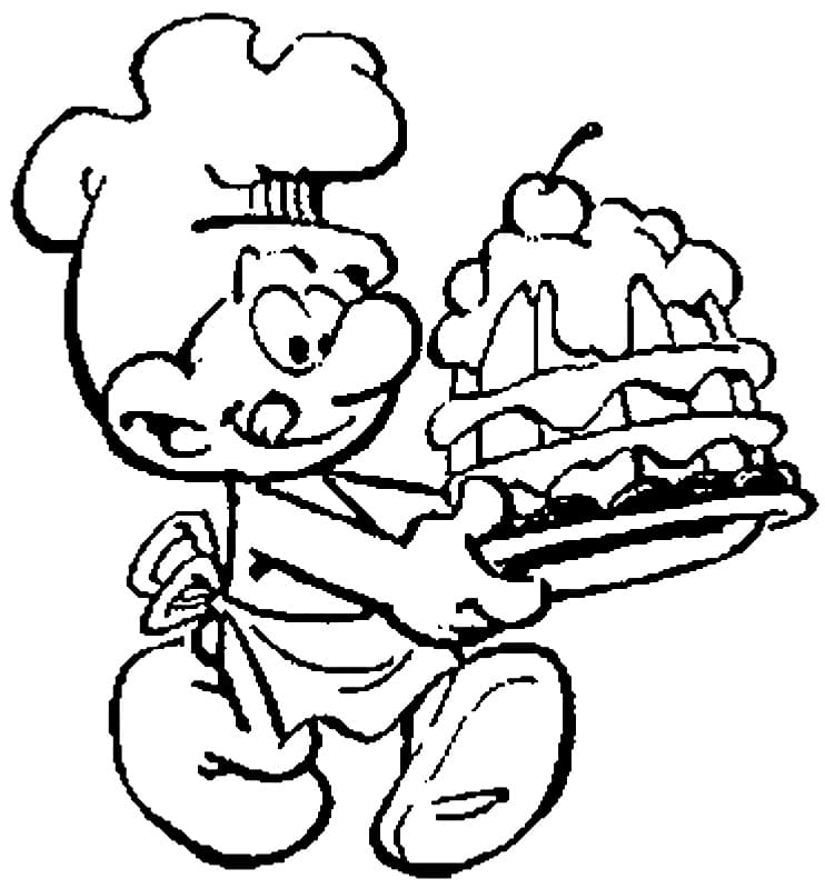 Baker Smurf with Cake