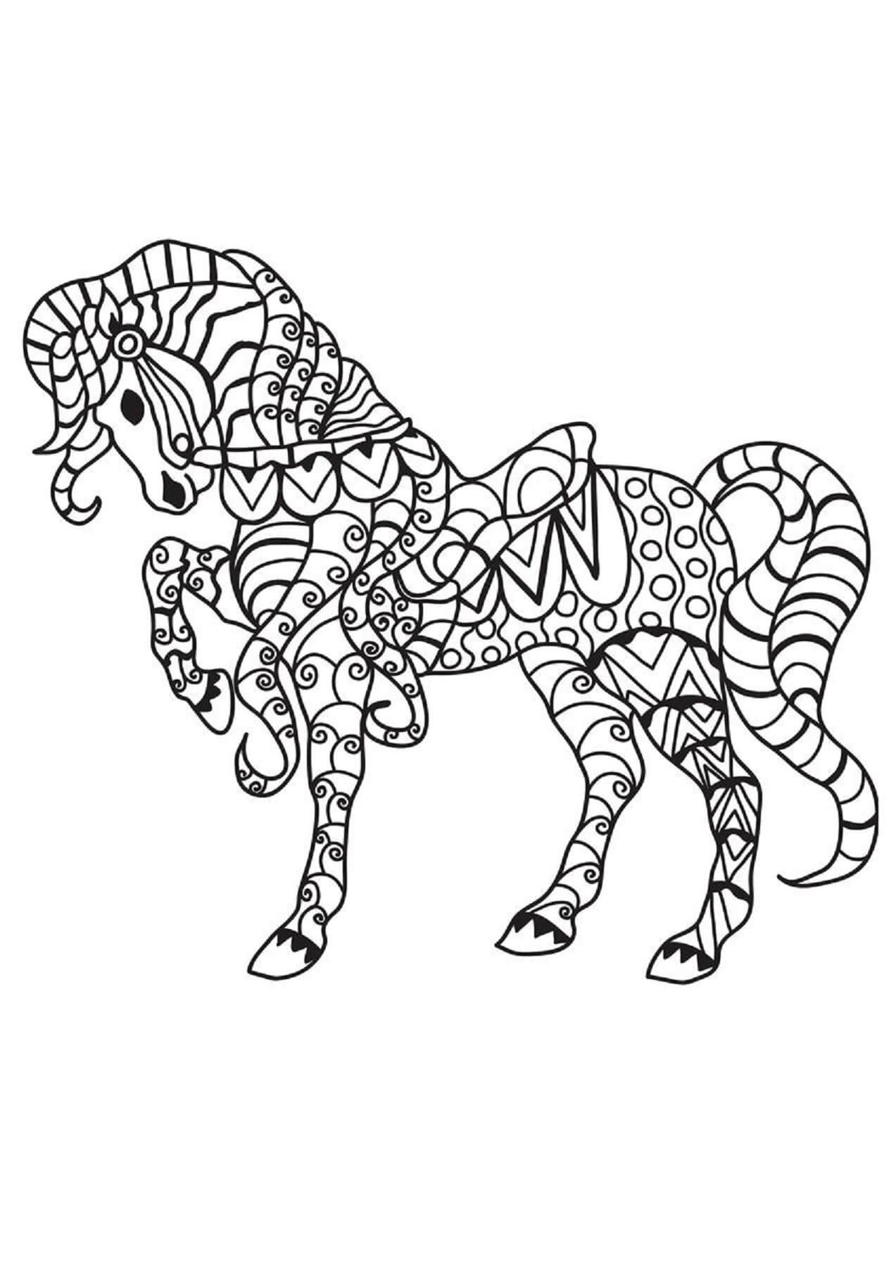 Basic Horse Mandala coloring page