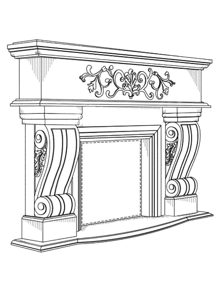 Beautiful Fireplace coloring page