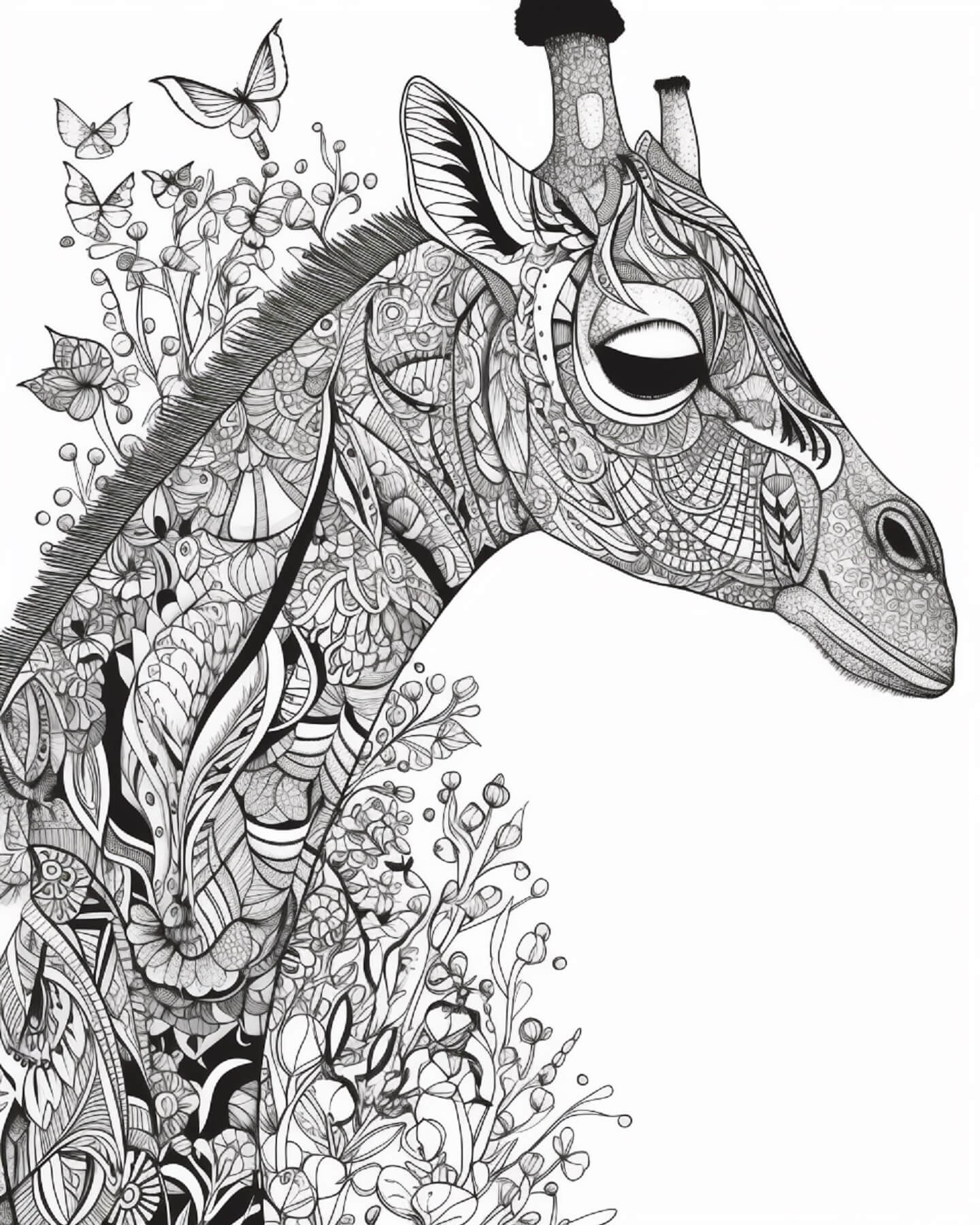 giraffe head coloring pages