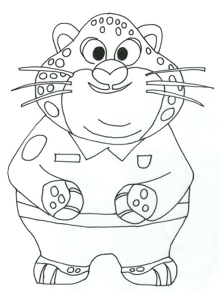 Benjamin Clawhauser from Zootopia coloring page