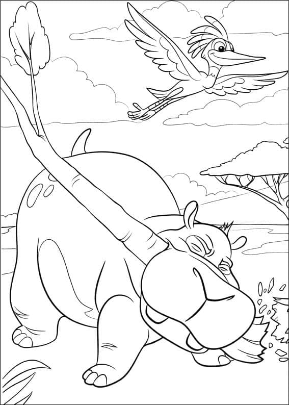 Beshte and Ono from The Lion Guard coloring page