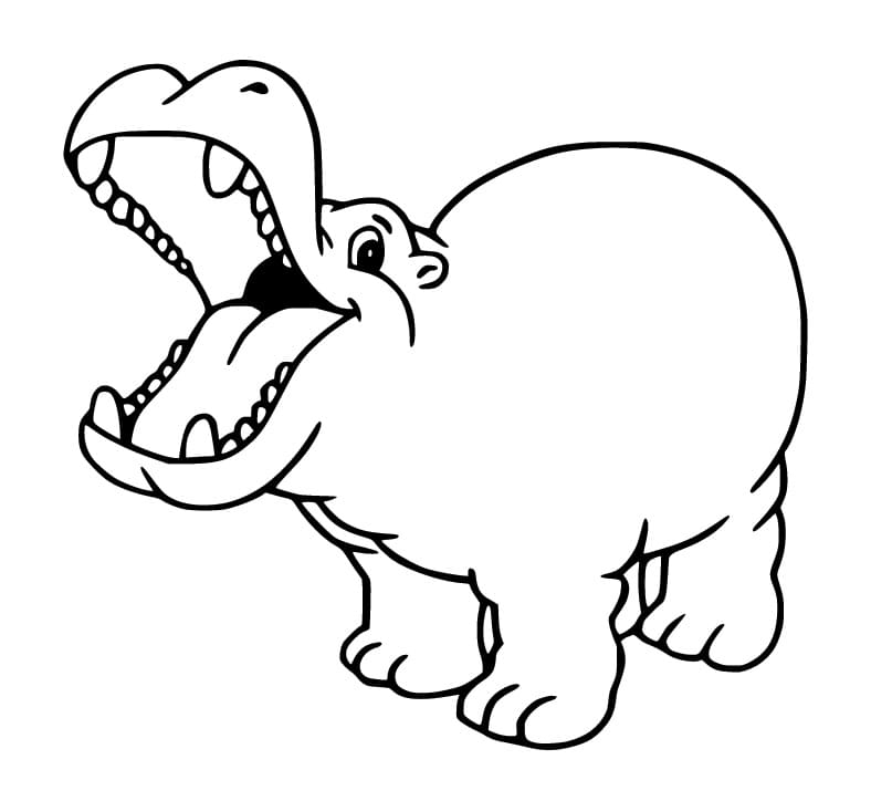 Big Mouth Hippo coloring page