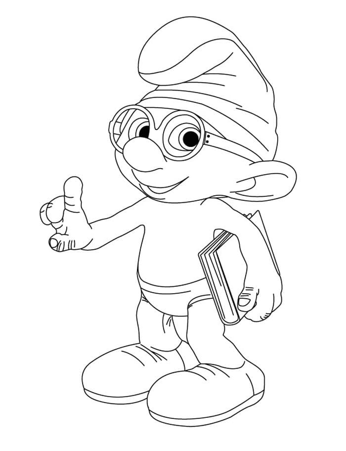 Brainy Smurf from Smurfs coloring page