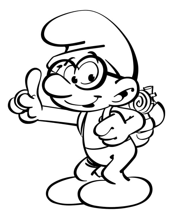 Brainy Smurf from The Smurfs coloring page