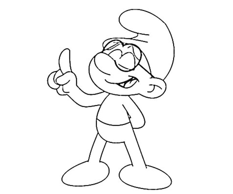 Brainy Smurf in Smurfs coloring page