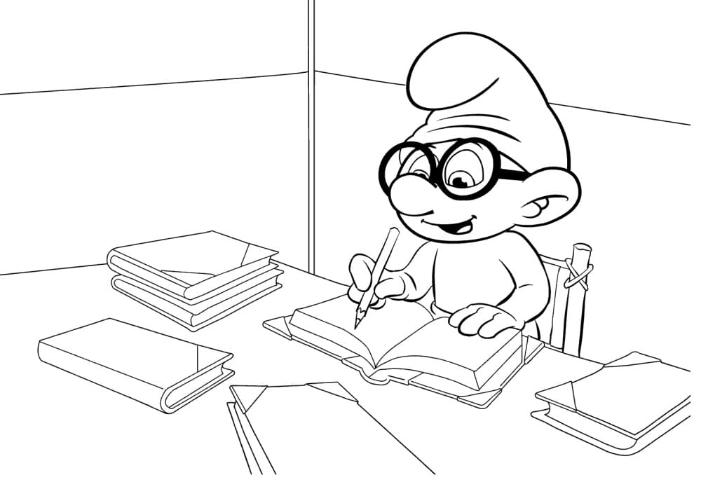 Brainy Smurf in The Smurfs coloring page