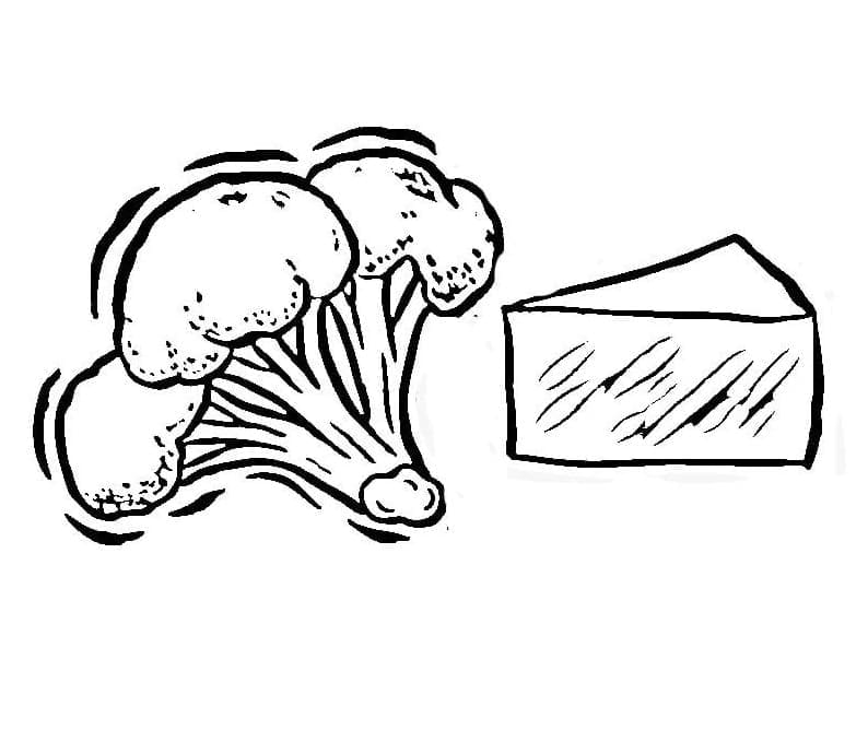 Broccoli and Cheese coloring page