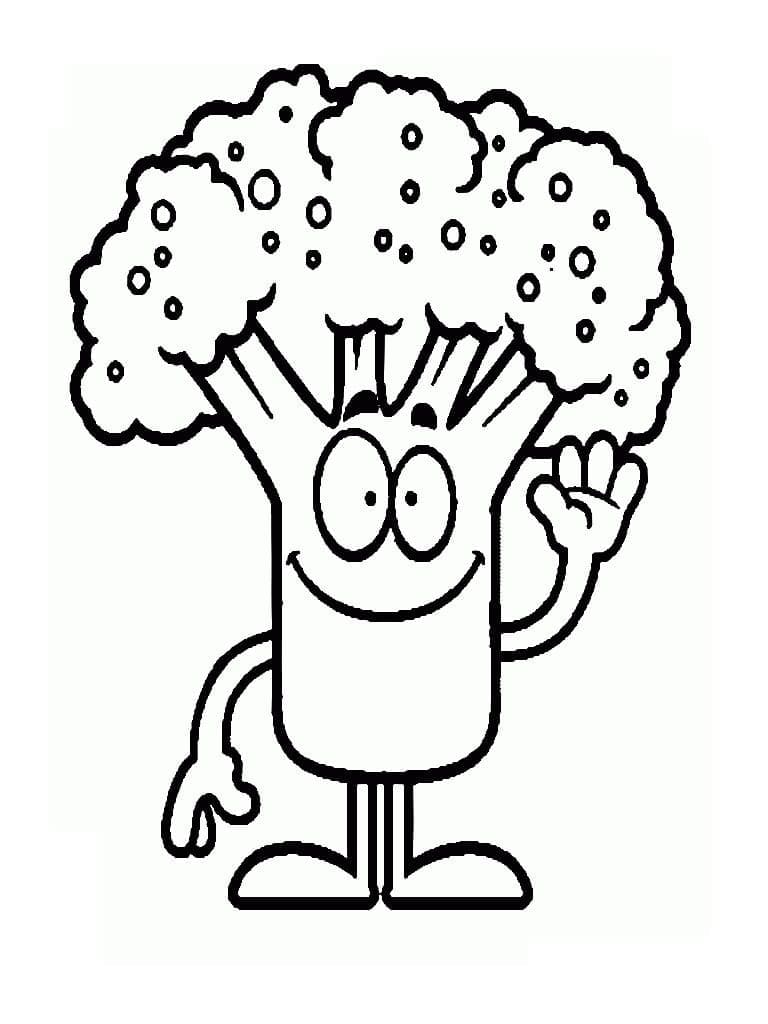 Broccoli is Waving Hand coloring page