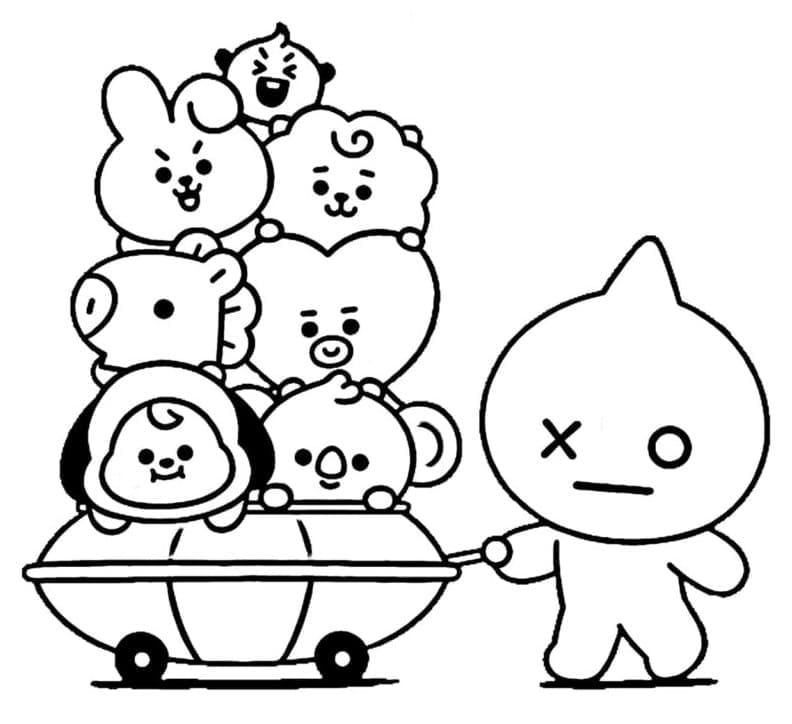 BT21 Characters coloring page - Download, Print or Color Online for Free