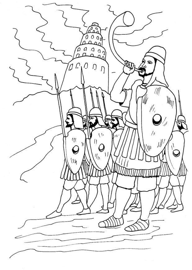 Building The Tower Of Babel Bible Story coloring page