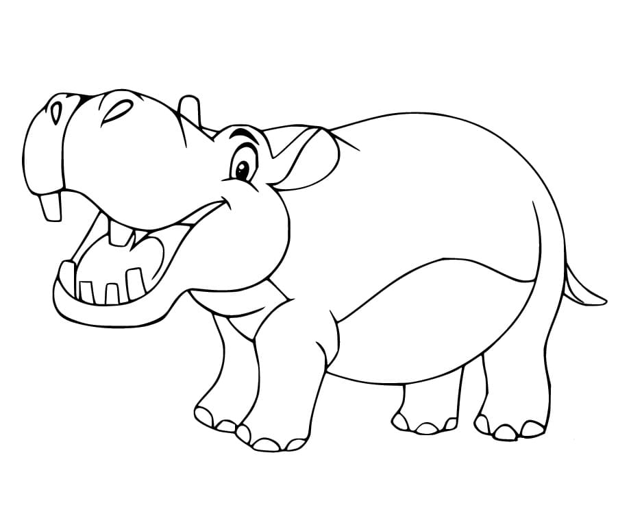 Cartoon Happy Hippo