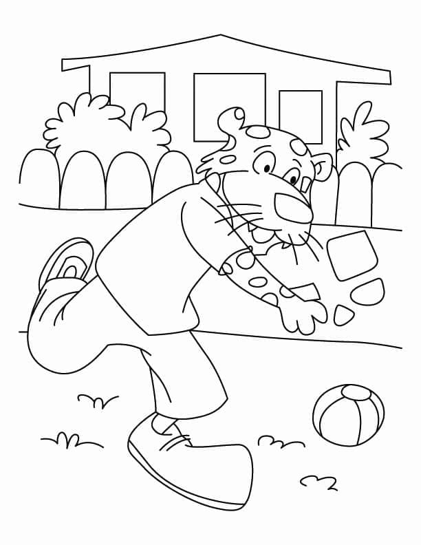 Cartoon Leopard coloring page