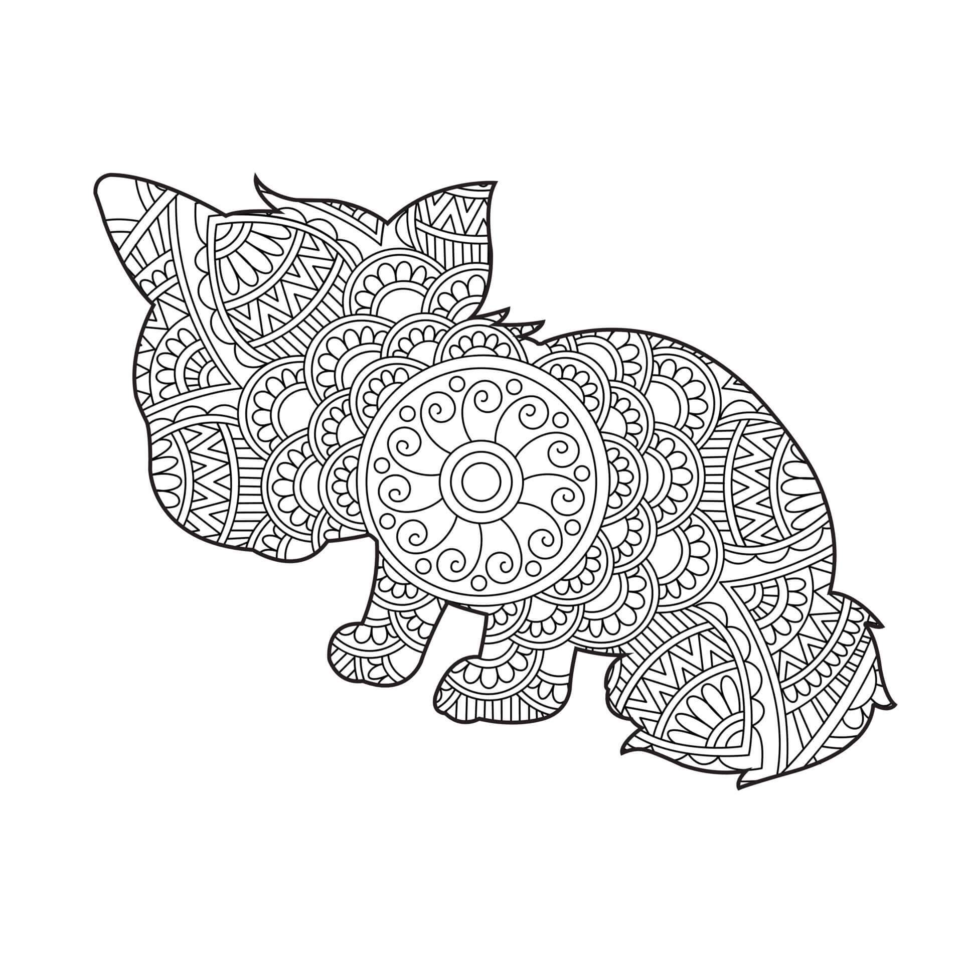 Cat Mandala Free Graphics coloring page