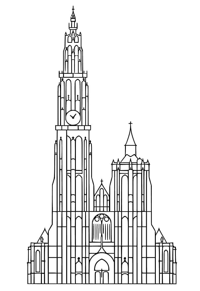 Cathedral of Our Lady – Antwerp coloring page