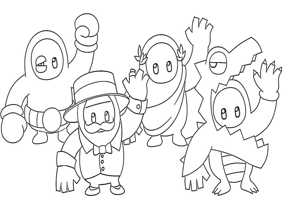 Characters In Fall Guys Coloring Page Download Print Or Color Online 