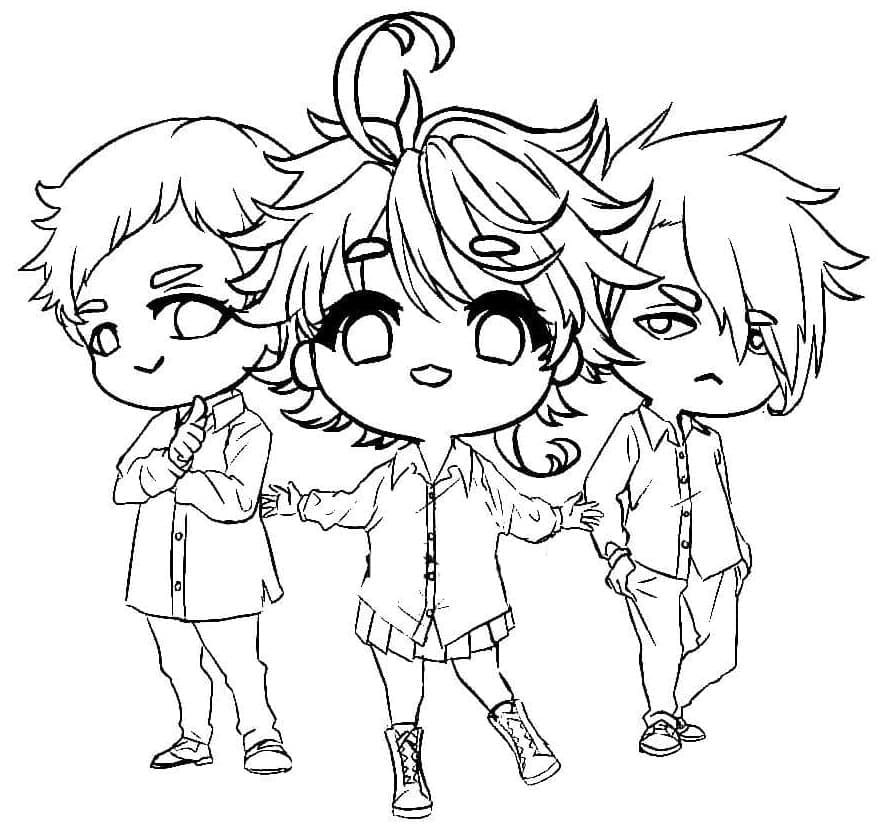 Chibi The Promised Neverland coloring page