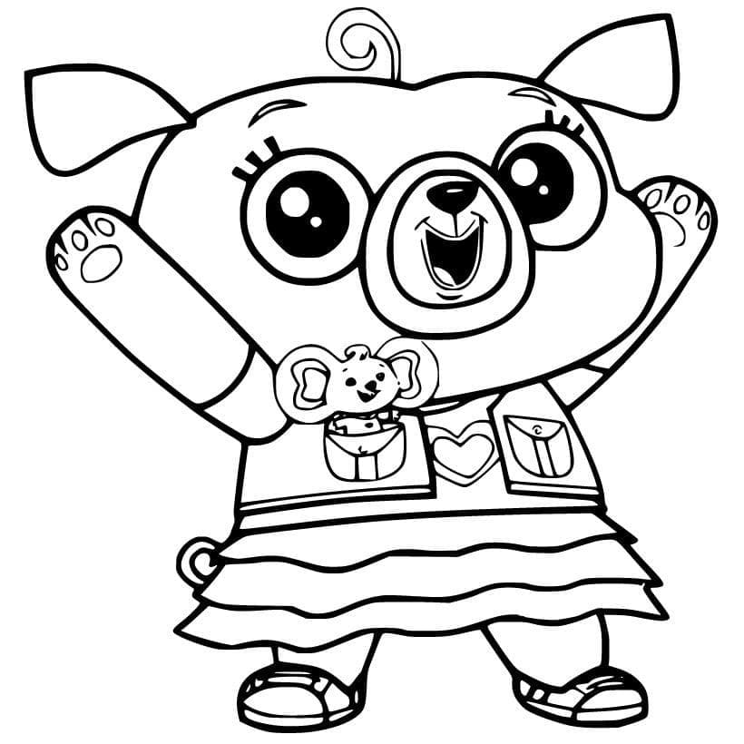 Chip Pug coloring page