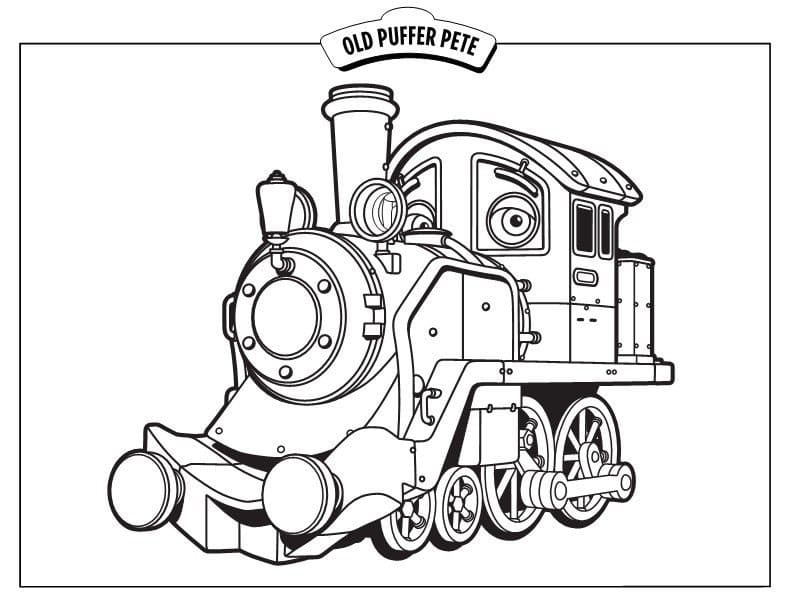 Chuggington Old Puffer Pete coloring page