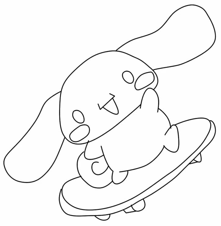 Cinnamoroll Skateboarding coloring page