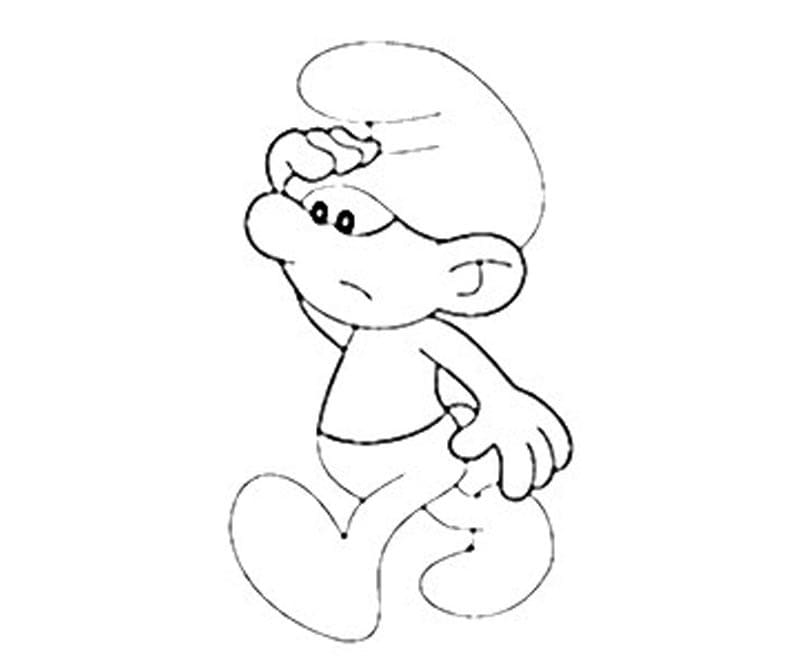 Clumsy Smurf coloring page