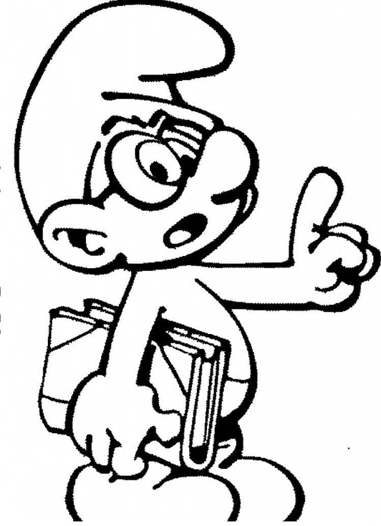 Cool Brainy Smurf coloring page