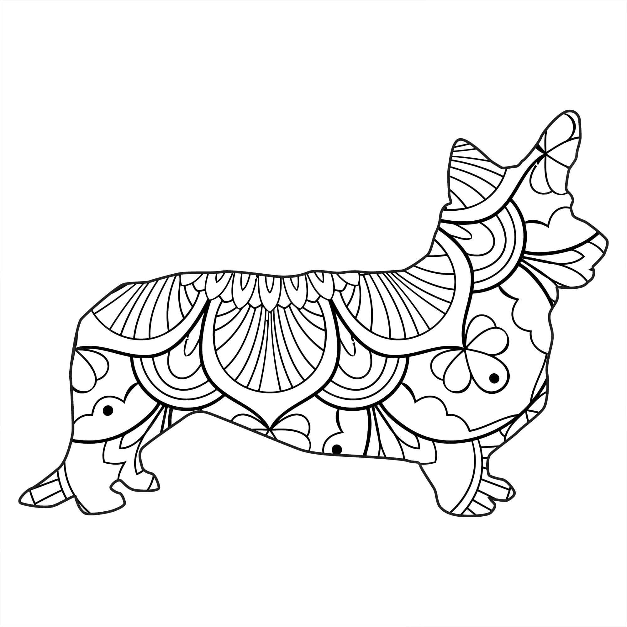 Corgi Mandala Coloring Page Download Print Or Color Online For Free