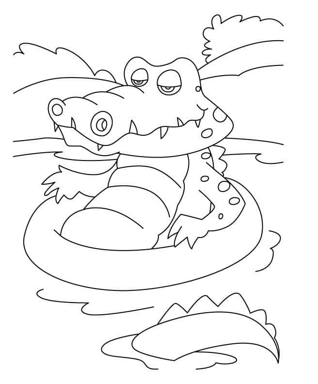 Crocodile is Relaxing coloring page