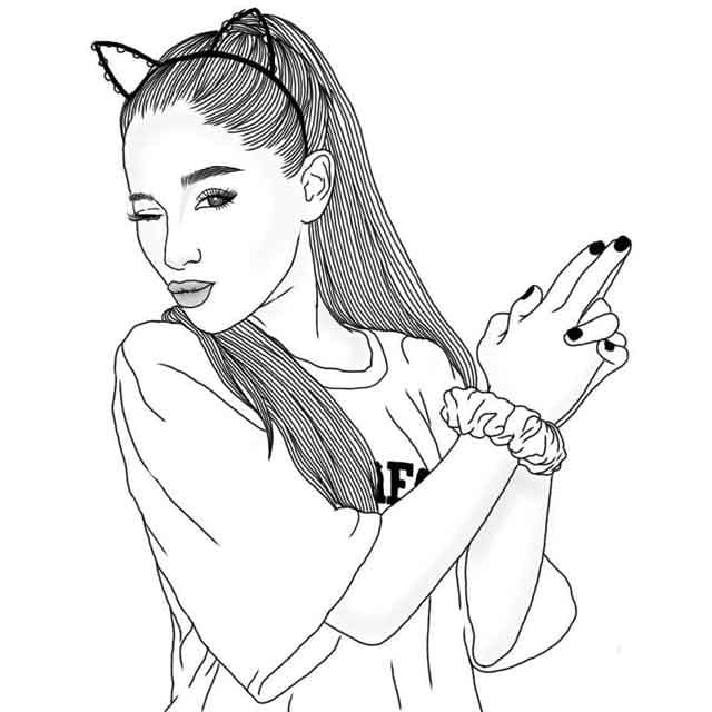 Cute Ariana Grande coloring page - Download, Print or Color Online for Free
