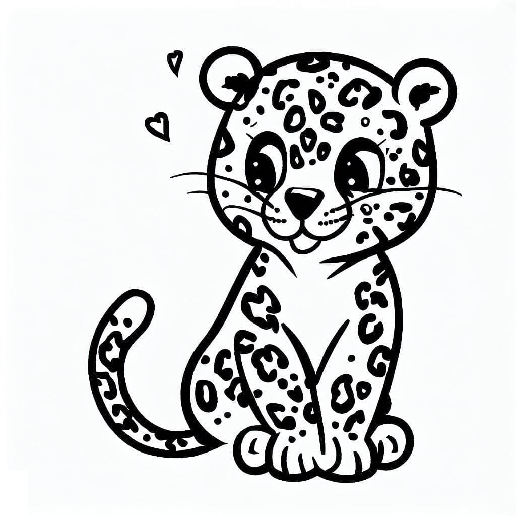 Cute Baby Leopard coloring page - Download, Print or Color Online for Free