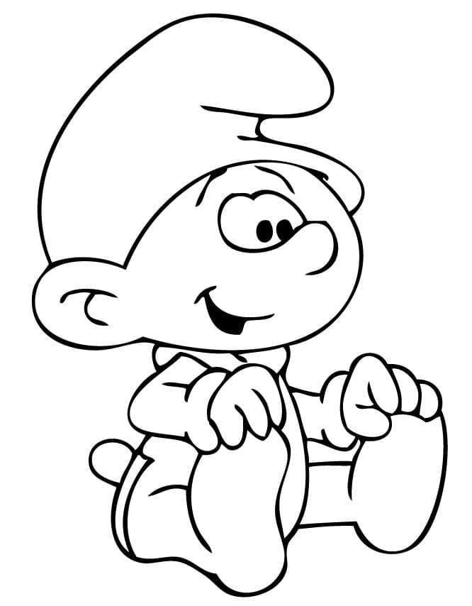 Cute Baby Smurf coloring page