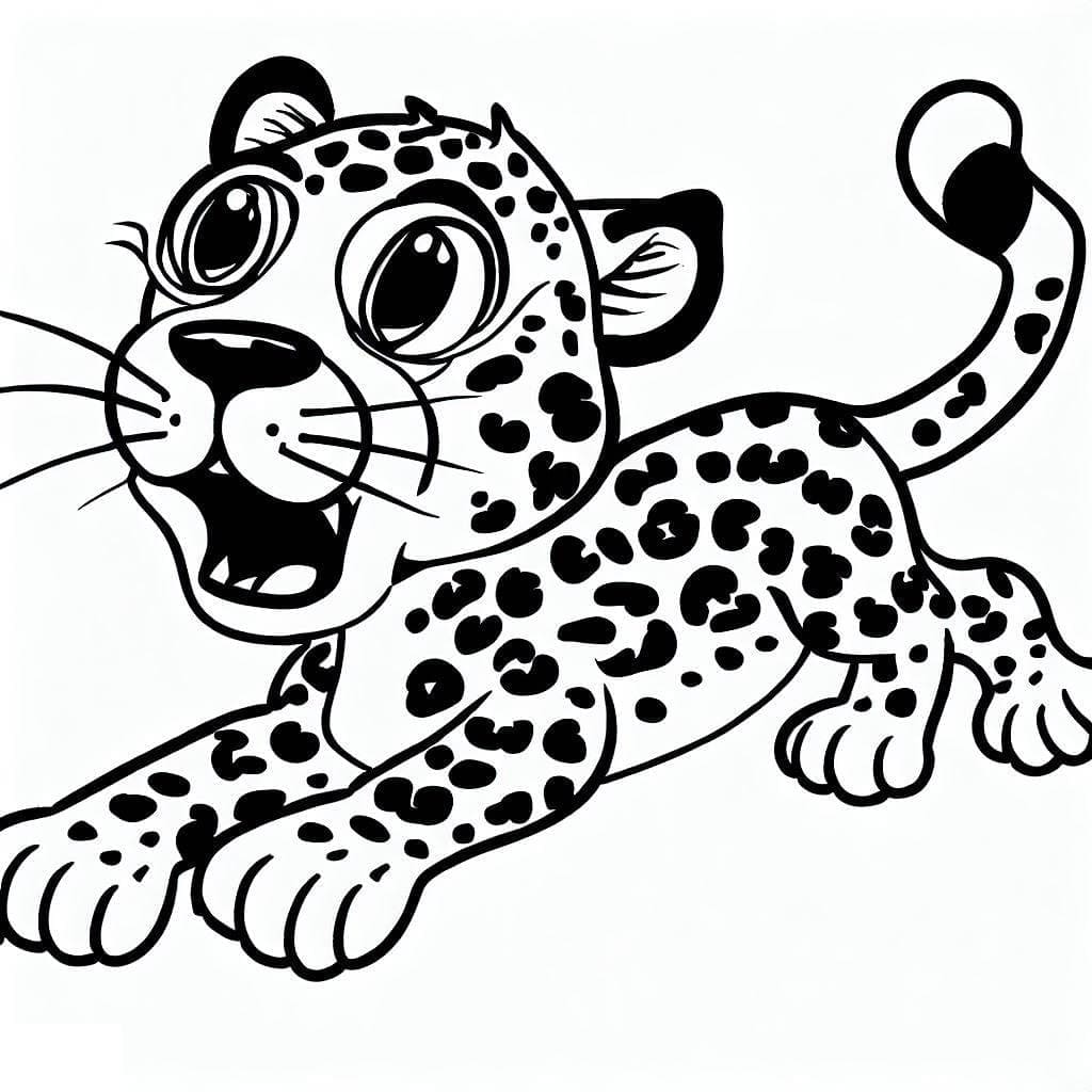 Cute Funny Leopard coloring page - Download, Print or Color Online for Free