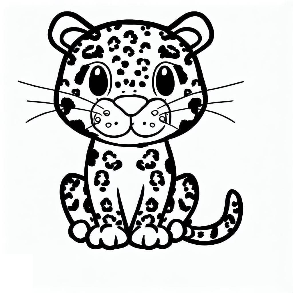 Cute Leopard coloring page - Download, Print or Color Online for Free