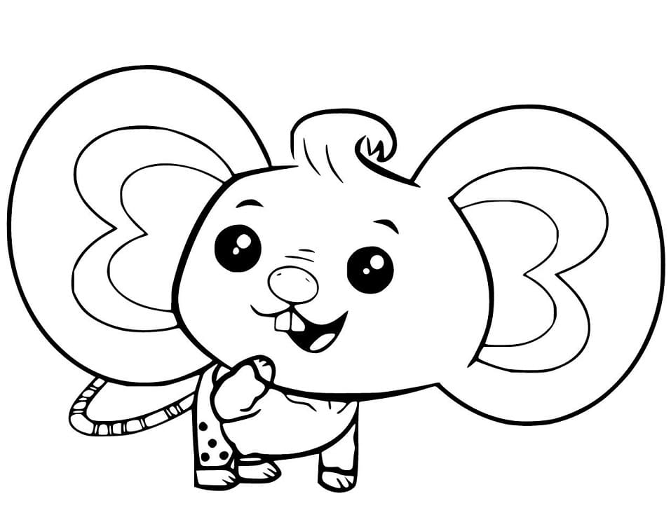 Cute Potato Mouse coloring page