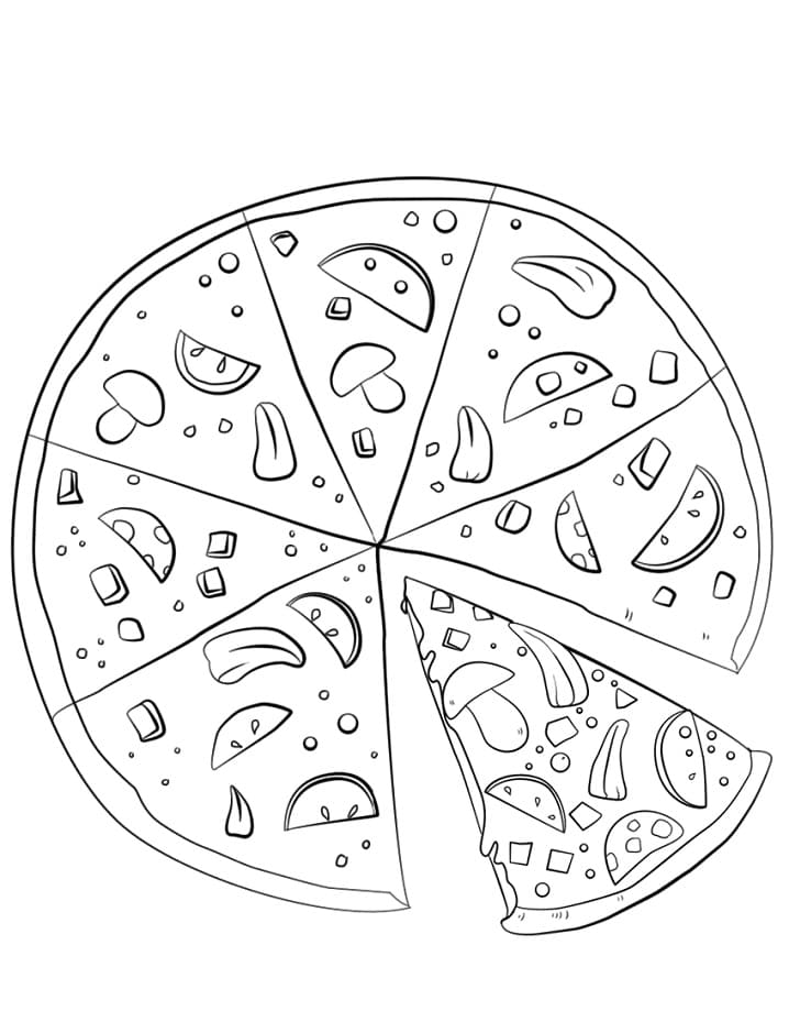 Delicious Pizza coloring page