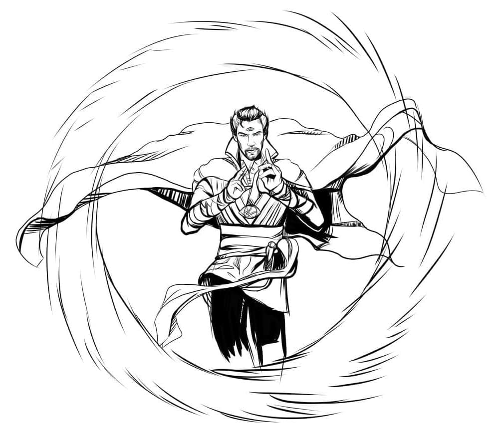 Doctor Strange Open Portal coloring page