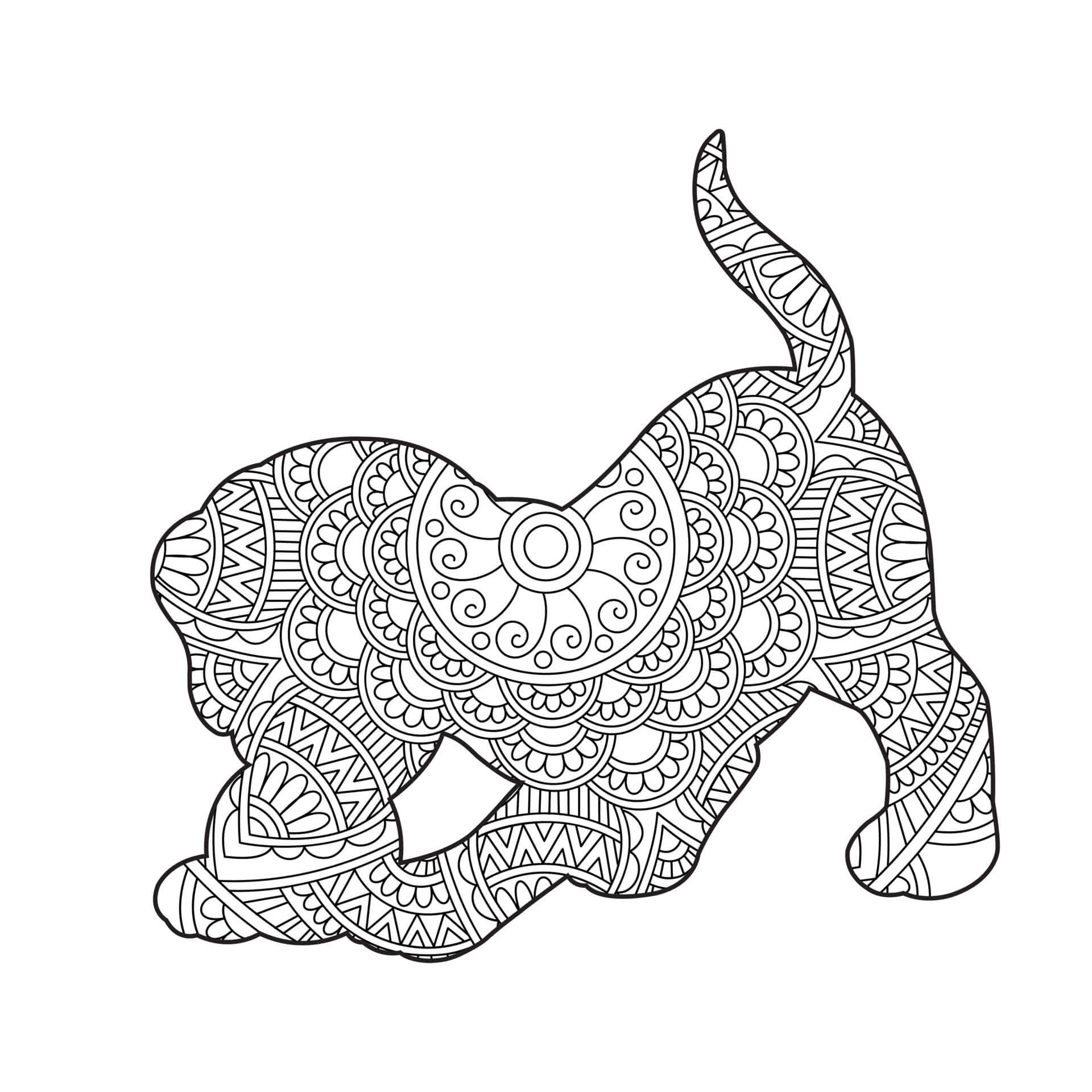 Dog free Pictures Mandala coloring page