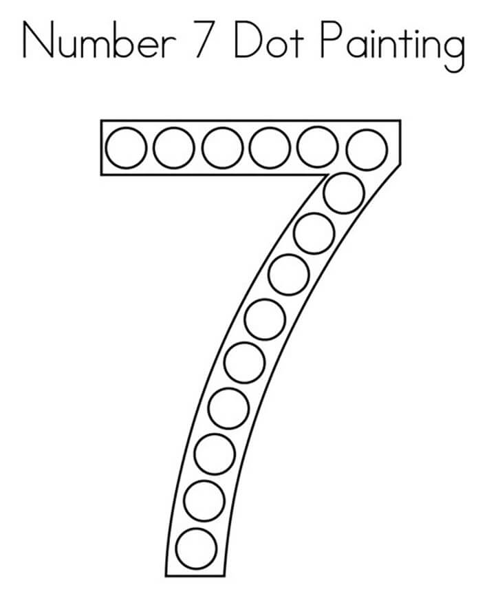 Dot Number 7 coloring page