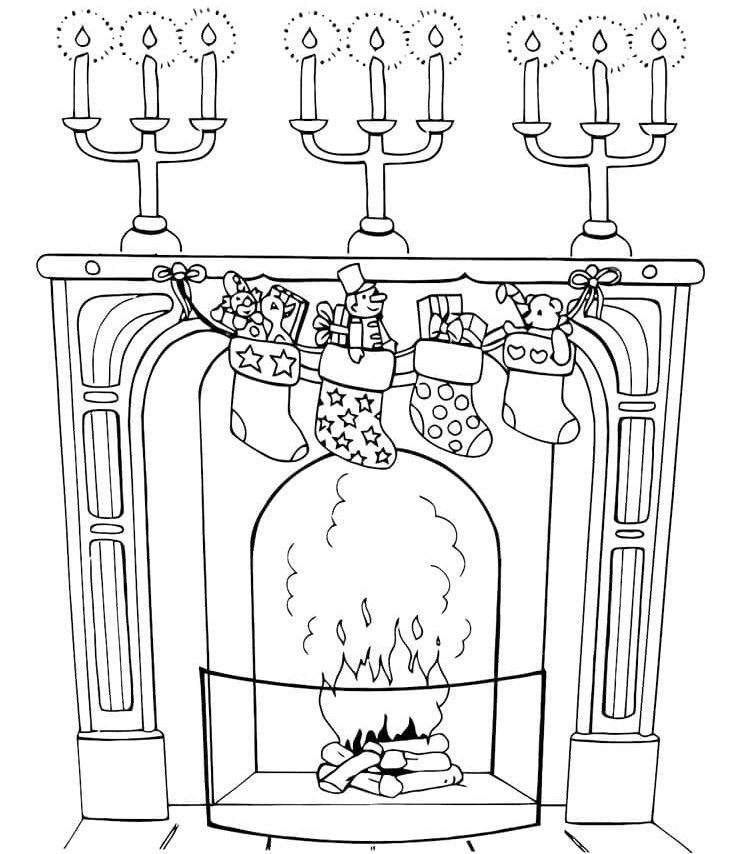 Fireplace coloring pages - ColoringLib