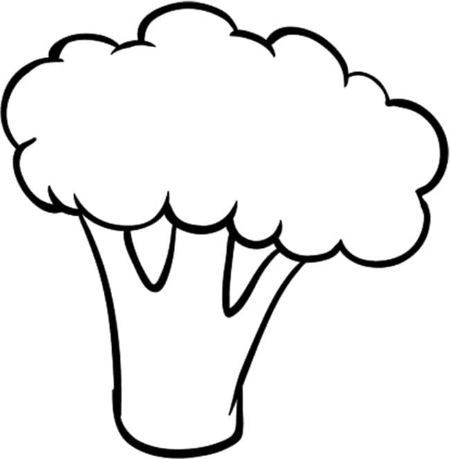 Easy Broccoli coloring page