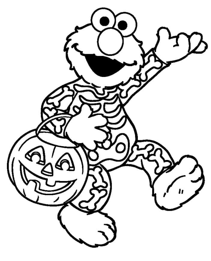 Elmo on Halloween coloring page