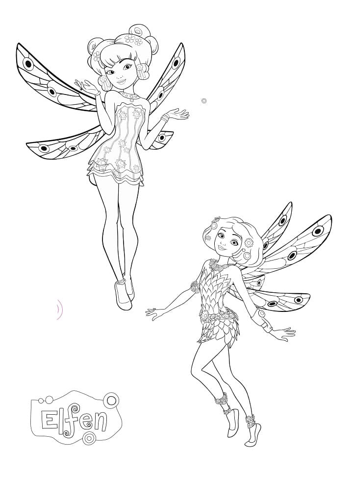 Elves from Mia and Me coloring page