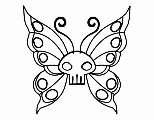 Emo Butterfly coloring page - Download, Print or Color Online for Free