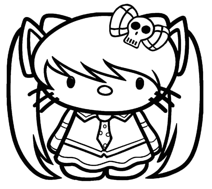 Emo Hello Kitty coloring page - Download, Print or Color Online for Free